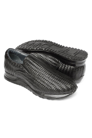Paul Parkman LW204 Woven Calf-Skin Leather Slip-On Sneakers (PM6429)