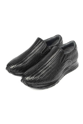 Paul Parkman LW204 Woven Calf-Skin Leather Slip-On Sneakers (PM6429)