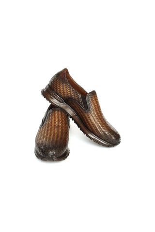 Paul Parkman LW204 Woven Leather Slip-On Sneakers (PM6429)