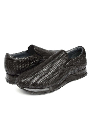 Paul Parkman LW204 Woven Leather Slip-On Sneakers (PM6429)