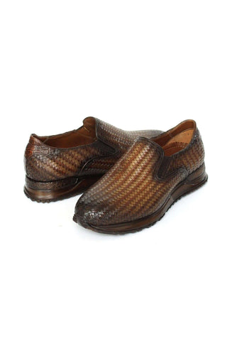 Paul Parkman LW204 Woven Leather Slip-On Sneakers (PM6429)