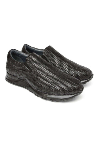 Paul Parkman LW204 Woven Leather Slip-On Sneakers (PM6429)