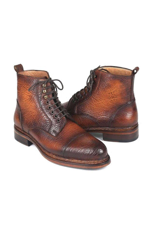 Paul Parkman Men's Antique Burnished Brown Leather Boots 5075-BRW (PM6146)