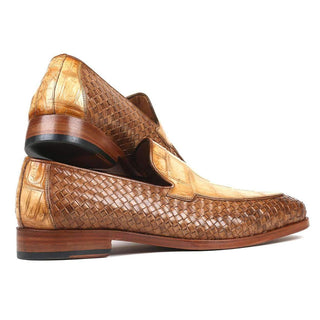 Paul Parkman Men's Beige Crocodile & Woven Leather Loafers 6319BJ53 (PM6110)-AmbrogioShoes