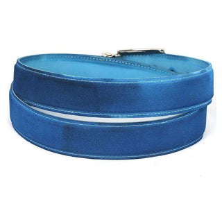Paul Parkman Men's Belt Blue Suede (PMB601)-AmbrogioShoes