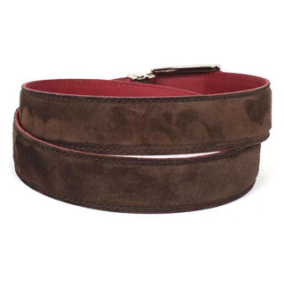 Paul Parkman Men's Belt Brown Suede (PMB605)-AmbrogioShoes