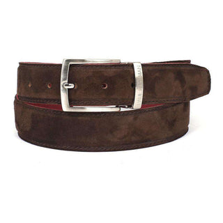 Paul Parkman Men's Belt Brown Suede (PMB605)-AmbrogioShoes