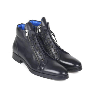 Paul Parkman Men's Black Calf-Skin Leather Boots 12455-BLK (PM6142)-AmbrogioShoes