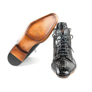 Paul Parkman Men's Black Multi-Material Handmade Zipper Boots 95CPK54 (PM6170)-AmbrogioShoes