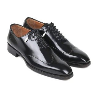 Paul Parkman Men's Black Polished Good-Year Welted Wing-Tip Oxfords 181BLK55 (PM6126)-AmbrogioShoes