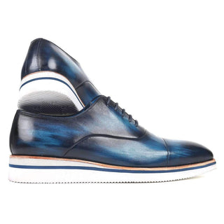 Paul Parkman Men's Blue Calf-Skin Leather Oxfords 185-BLU-LTH (PM6120)-AmbrogioShoes