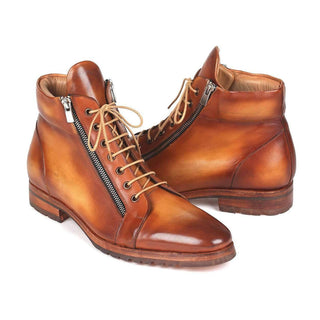 Paul Parkman Men's Brown Calf-Skin Leather Boots 12455-CML (PM6141)-AmbrogioShoes