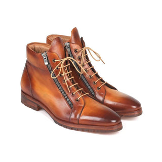Paul Parkman Men's Brown Calf-Skin Leather Boots 12455-CML (PM6141)-AmbrogioShoes