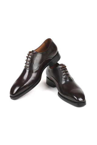 Paul Parkman Men's Brown Leather Plain Toe Oxfords 5661-BRW (PM6138)
