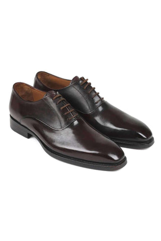 Paul Parkman Men's Brown Leather Plain Toe Oxfords 5661-BRW (PM6138)