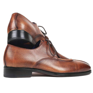 Paul Parkman Men's Brown Pattern Print Leather Split-Toe Derby 8871BRW (PM6133)-AmbrogioShoes