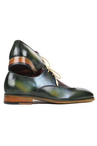 Paul Parkman Men's Burgundy and Green Leather Derby 8864MLT (PM6132)