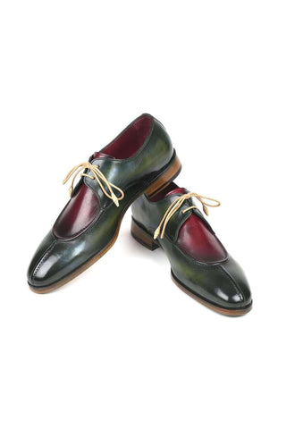 Paul Parkman Men's Burgundy and Green Leather Derby 8864MLT (PM6132)