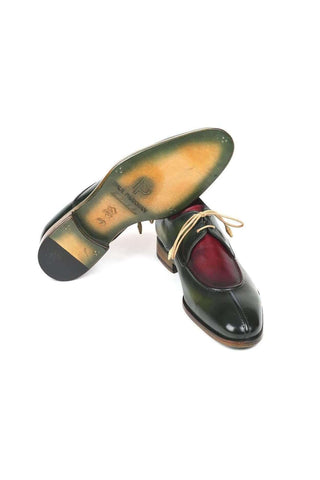 Paul Parkman Men's Burgundy and Green Leather Derby 8864MLT (PM6132)