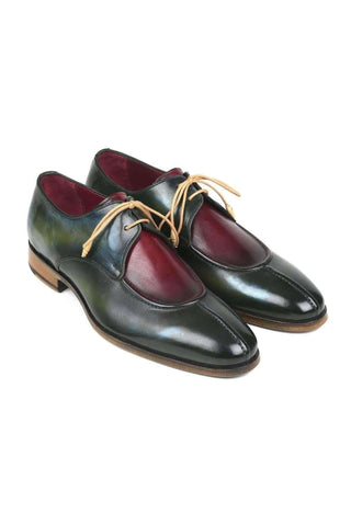 Paul Parkman Men's Burgundy and Green Leather Derby 8864MLT (PM6132)