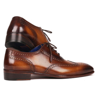 Paul Parkman Men's Designer Shoes Brown Calf-Skin Leather Wing-Tip Oxfords 711W03 (PM6203)-AmbrogioShoes