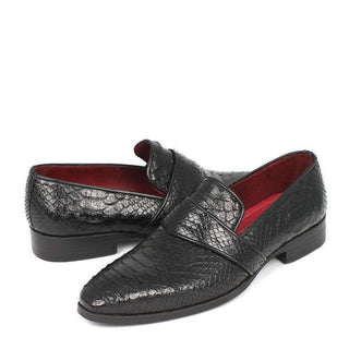 Paul Parkman Men's Genuine Python Black Loafers 11BLK62-AmbrogioShoes