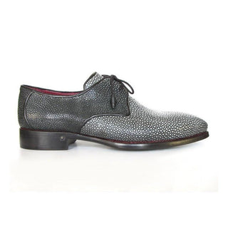 Paul Parkman Men's Grey Goodyear Welted Full Genuine Stingray Derby Oxfords 84R35 (PM6155)-AmbrogioShoes