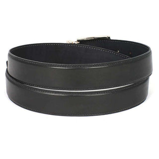 Paul Parkman Men's Hand-Painted Belt Black Calfskin Leather (PMB100)-AmbrogioShoes