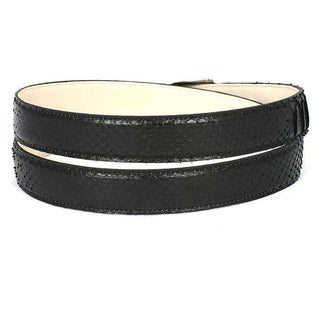 Paul Parkman Men's Hand-Painted Belt Black Genuine Python (PMB305)-AmbrogioShoes