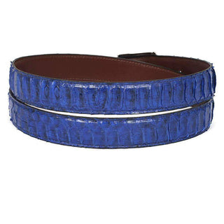 Paul Parkman Men's Hand-Painted Belt Blue Genuine Python (PMB304)-AmbrogioShoes