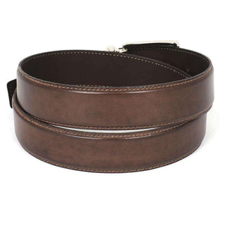 Paul Parkman Men's Hand-Painted Belt Brown Calfskin Leather (PMB119)-AmbrogioShoes