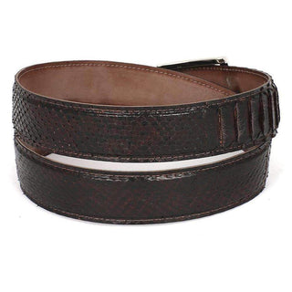 Paul Parkman Men's Hand-Painted Belt Brown Genuine Python (PMB303)-AmbrogioShoes