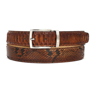 Paul Parkman Men's Hand-Painted Belt Camel / Brown Genuine Python (PMB300)-AmbrogioShoes