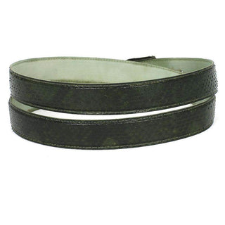 Paul Parkman Men's Hand-Painted Belt Green Genuine Python (PMB308)-AmbrogioShoes