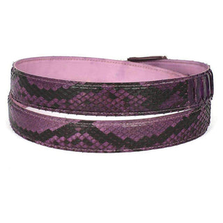 Paul Parkman Men's Hand-Painted Belt Purple Genuine Python (PMB306)-AmbrogioShoes