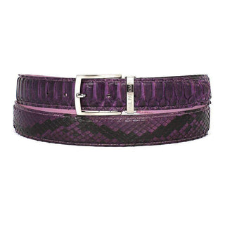 Paul Parkman Men's Hand-Painted Belt Purple Genuine Python (PMB306)-AmbrogioShoes