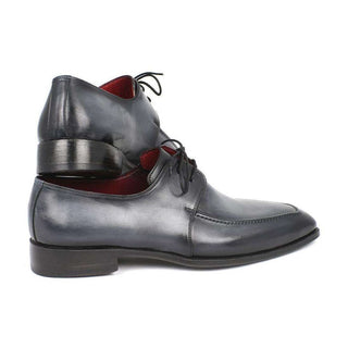 Paul Parkman Men's Handmade Designer Shoes Apron Derby Gray Black Oxfords 13SX51 (PM5200)-AmbrogioShoes