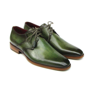 Paul Parkman Men's Handmade Designer Shoes Derby Designer Shoes Green Oxfords (PM5247)-AmbrogioShoes