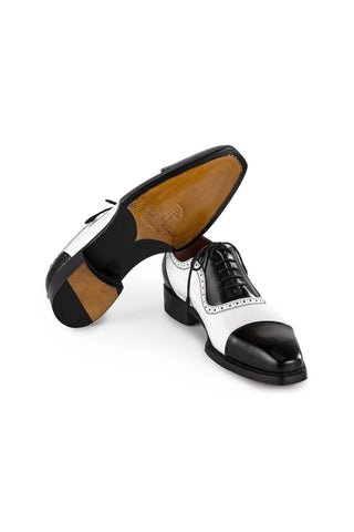 Paul Parkman Men's Handmade Shoes Calf-Skin Leather Cap-Toe Oxfords (PM6436)-AmbrogioShoes