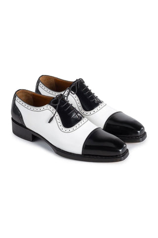 Paul Parkman Men's Handmade Shoes Calf-Skin Leather Cap-Toe Oxfords (PM6436)-AmbrogioShoes