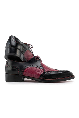 Paul Parkman Men's Handmade Shoes Calf-Skin Leather Wingtip Derby (PM6452)