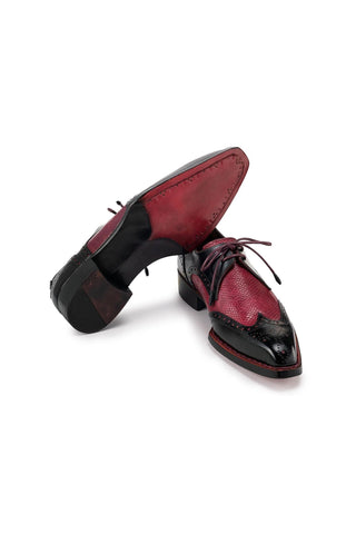 Paul Parkman Men's Handmade Shoes Calf-Skin Leather Wingtip Derby (PM6452)
