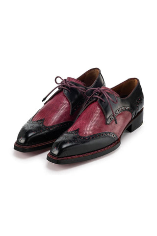 Paul Parkman Men's Handmade Shoes Calf-Skin Leather Wingtip Derby (PM6452)