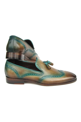 Paul Parkman Men's Handmade Shoes Calf-Skin Leather Wingtip Tassels Loafers (PM6435)