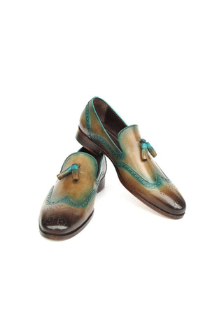 Paul Parkman Men's Handmade Shoes Calf-Skin Leather Wingtip Tassels Loafers (PM6435)