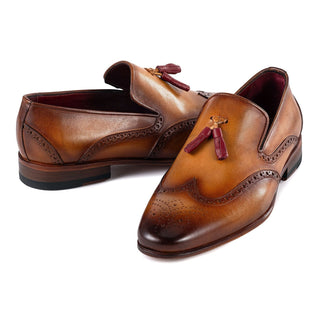 Paul Parkman Men's Handmade Shoes Calf-Skin Leather Wingtip Tassels Loafers (PM6435)-AmbrogioShoes