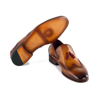 Paul Parkman Men's Handmade Shoes Calf-Skin Leather Wingtip Tassels Loafers (PM6435)-AmbrogioShoes