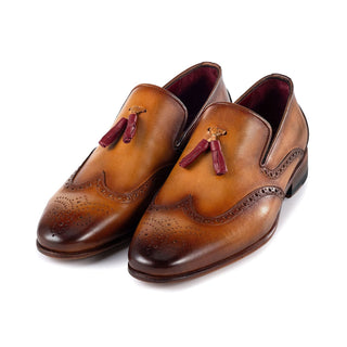 Paul Parkman Men's Handmade Shoes Calf-Skin Leather Wingtip Tassels Loafers (PM6435)-AmbrogioShoes