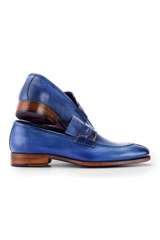 Paul Parkman Men's Handmade Shoes Full Grain Calf-Skin Leather Split-Toe Penny Loafers (PM6443)