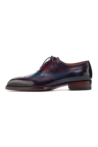 Paul Parkman Men's Handmade Shoes Hand-Painted Leather Goodyear Welted Wingtip Oxfords (PM6445)